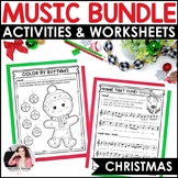 Music Coloring Pages and Christmas Music Worksheets BUNDLE