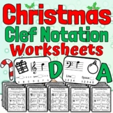 Christmas Music Worksheets | Christmas Clef Notation Activities