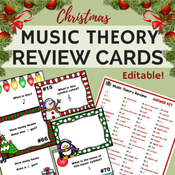 Preview of Christmas Music Worksheets & Christmas Music Activities w/100 Editable TaskCards