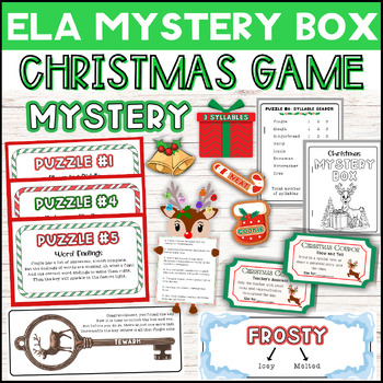 Christmas Mystery Box Game - ELA Puzzle Challenges with Prizes | TPT