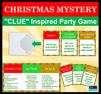 Preview of Christmas Mystery Party Game for the Whole Class: Ages 12+ | For 3-33 Players