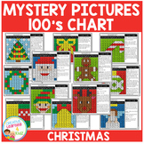 Christmas Mystery Pictures 100's Chart Color by Number