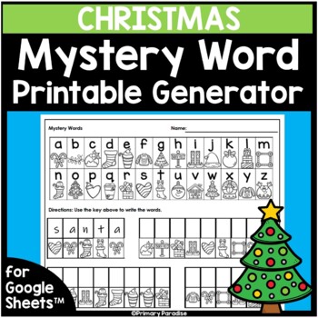 Christmas Mystery Word Practice Editable: Sight Words ANY Words | TPT