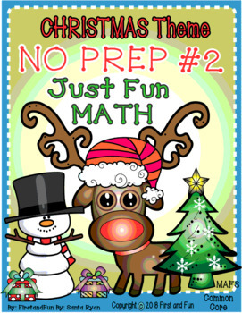 Preview of Christmas NO PREP Fun Math packet Common Core PART 2