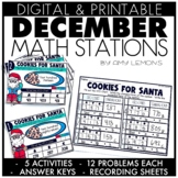 Christmas NO PREP Math Stations for Winter and December | 