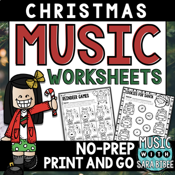 Preview of Christmas NO PREP Mega Pack of Music Worksheets