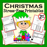 Christmas NO PREP Printables 2nd Grade Math & Literacy Worksheets