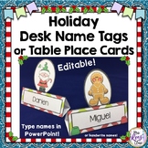 Christmas Name Cards - Editable Holiday Table Place Name Tags