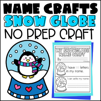 Preview of Christmas Name Craft Holiday Snow Globe Bulletin Board Activity