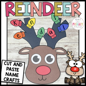 Preview of Christmas Name Craft | Reindeer name craft | Christmas crafts and activities