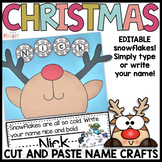 Christmas Name Craft | Reindeer name craft | Catching snowflakes