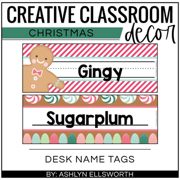 Editable Name Plates - Retro Christmas Name Tags for Desks
