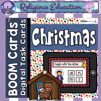 Preview of Christmas Nativity Alphabet - BOOM Cards (Digital & Distance Learning)