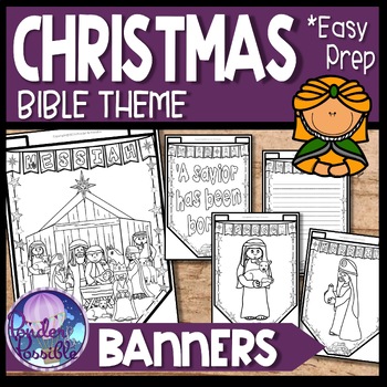 Preview of Christmas Nativity Banner Templates {Bible, Christian, Catholic Theme}