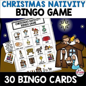 Preview of Christmas Nativity Religious Bingo Game Activity