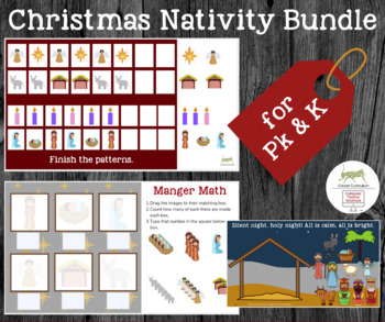 Preview of Christmas Nativity Bundle for Grades PK and K!