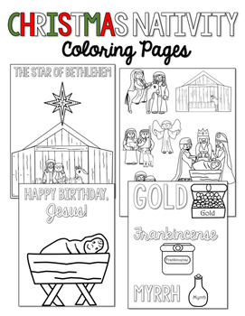 Christmas Coloring Pages Nativity Worksheets Teaching Resources Tpt