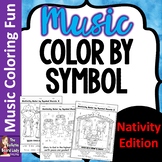 Christmas Nativity Color by Music Symbol/Note