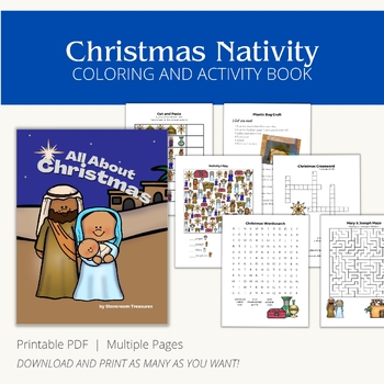 Christmas Nativity Coloring & Activity Book by StoreroomTreasures