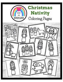 Christmas Nativity Coloring Pages Booklet: Jesus, Angel, Mary, Joseph ...