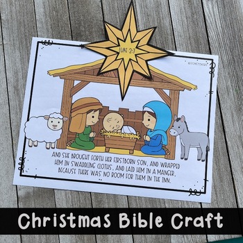 Preview of Christmas Nativity Craft for kids | Sunday School Star | Preschool Bible Lesson