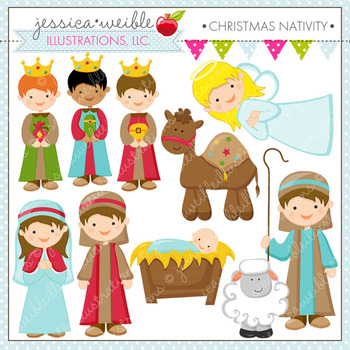 Christmas Nativity - Cute Digital Clipart, Christmas Graphics | TpT