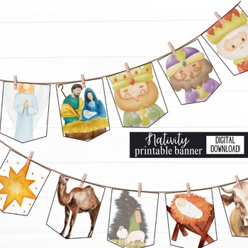Preview of Christmas Nativity DIY Banner