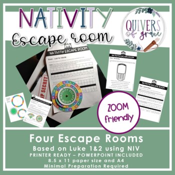 Preview of Christmas Nativity Escape Room Kit | Nativity Themed Puzzle Ideas