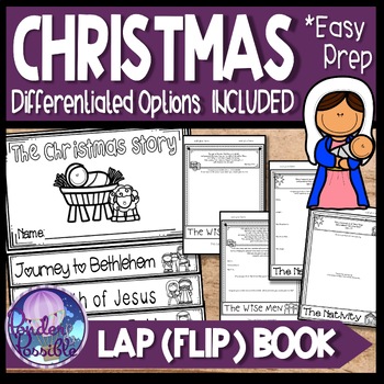 Preview of Christmas Nativity Flip Book, Lapbook {Bible, Christian, Catholic Theme}