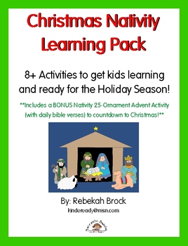 Preview of Christmas Nativity Learning Pack: 8+ Activities to get you ready for the Season!