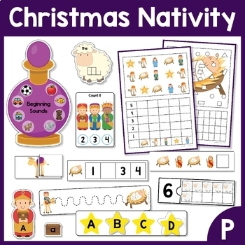 Preview of Christmas Nativity Preschool Centers | Morning Tubs / Bins