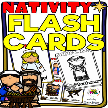 Preview of Christmas Nativity Scene Bethlehem Story Flashcards Pack