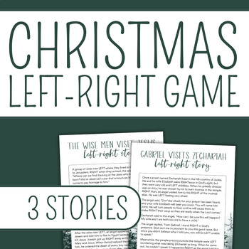 Preview of Christmas Nativity Story Left Right Game Bible Activity | Advent