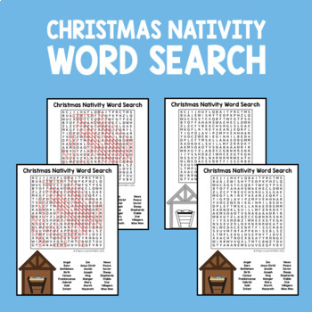 Christmas Nativity Word Search Christian Christmas Word Find & Coloring ...