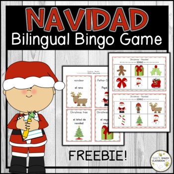 Christmas Navidad Bingo Game English Spanish By Sue S Snazzy Classroom