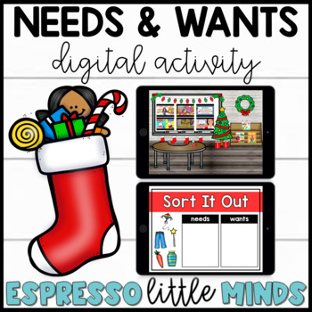 Preview of Christmas Needs and Wants Kindergarten Social Studies Digital Activity 