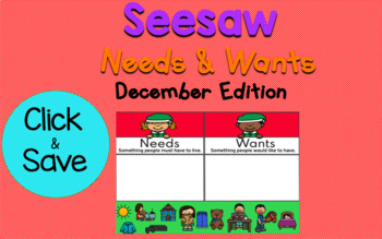 Preview of Christmas Needs and Wants Seesaw