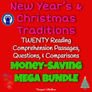 Preview of Christmas/New Year's Reading Comprehension & Compare Mega Bundle