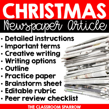 Preview of Christmas Writing Activity: Newspaper Article