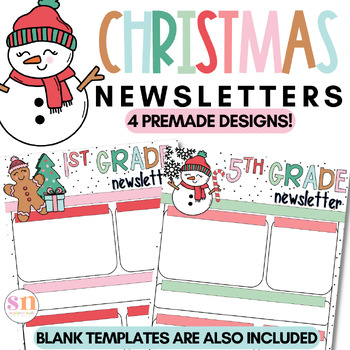 Preview of Christmas Newsletters | December Newsletter | December Newsletter Editable