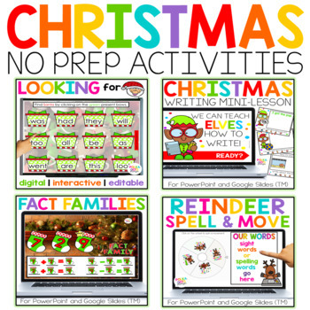 Preview of Christmas No Prep Activities BUNDLE | Christmas Games