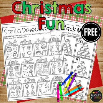 Preview of Christmas No Prep Fun Worksheets Math Fun FREEBIE