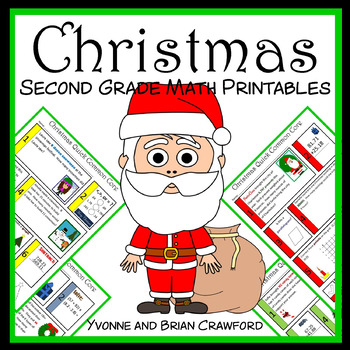 Preview of Christmas No Prep Math 2nd Grade | Math Worksheets | Math Spiral Review