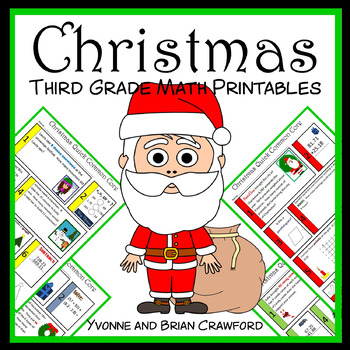 Preview of Christmas No Prep Math 3rd Grade | Math Worksheets | Math Spiral Review