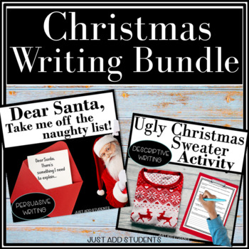 Preview of Christmas No Prep Persuasive and Descriptive Writing Bundle