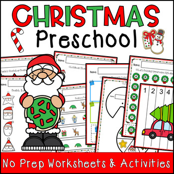 Christmas No Prep Preschool Worksheets and Activities by Core Connect AAC