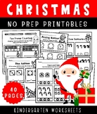 Christmas No Prep Printables Kindergarten math & Literacy 