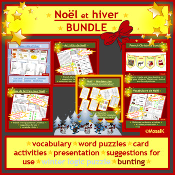 Preview of Christmas Noël Winter French BUNDLE