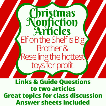 Preview of Christmas Nonfiction Article Guides