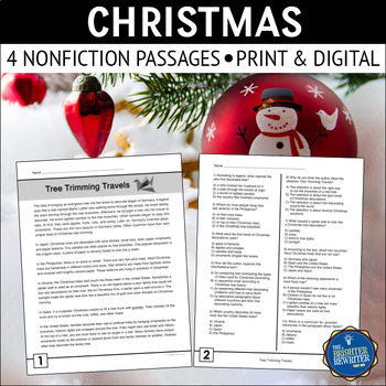 Preview of Christmas Nonfiction Reading Comprehension Passages and Questions